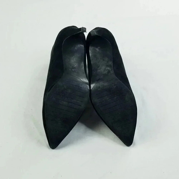 Zara Size 40 (US 9.5-10) Women's Black Suede Pointed Toe V Slip On Ankle Booties - Picture 12 of 12